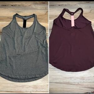 Set of 2 - Maroon & Gray - Old Navy - Womens Size XS - ActiveTank - Semi Fitted